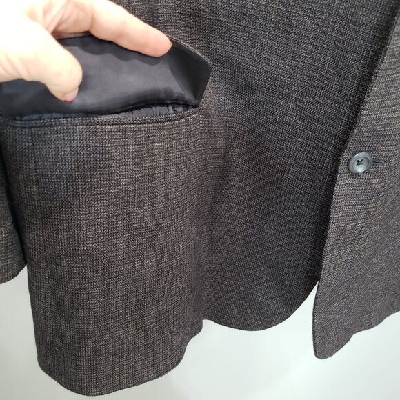 Pronto Uomo Tweed Lambswool Blazer Sport Coat Suit Jacket Dark Blue Mens 52R - Picture 3 of 12